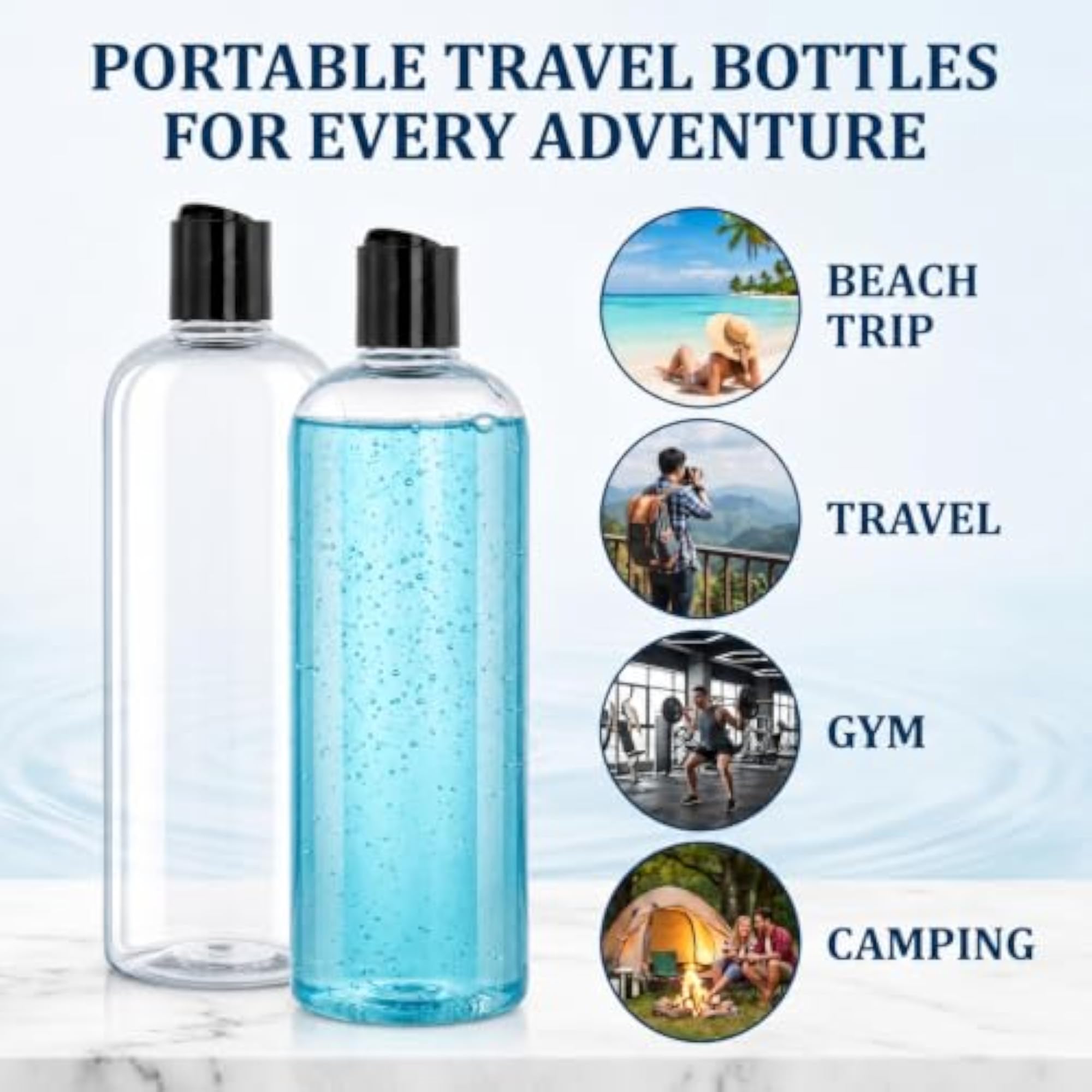 20 Pack 16oz Clear Plastic Empty Bottles