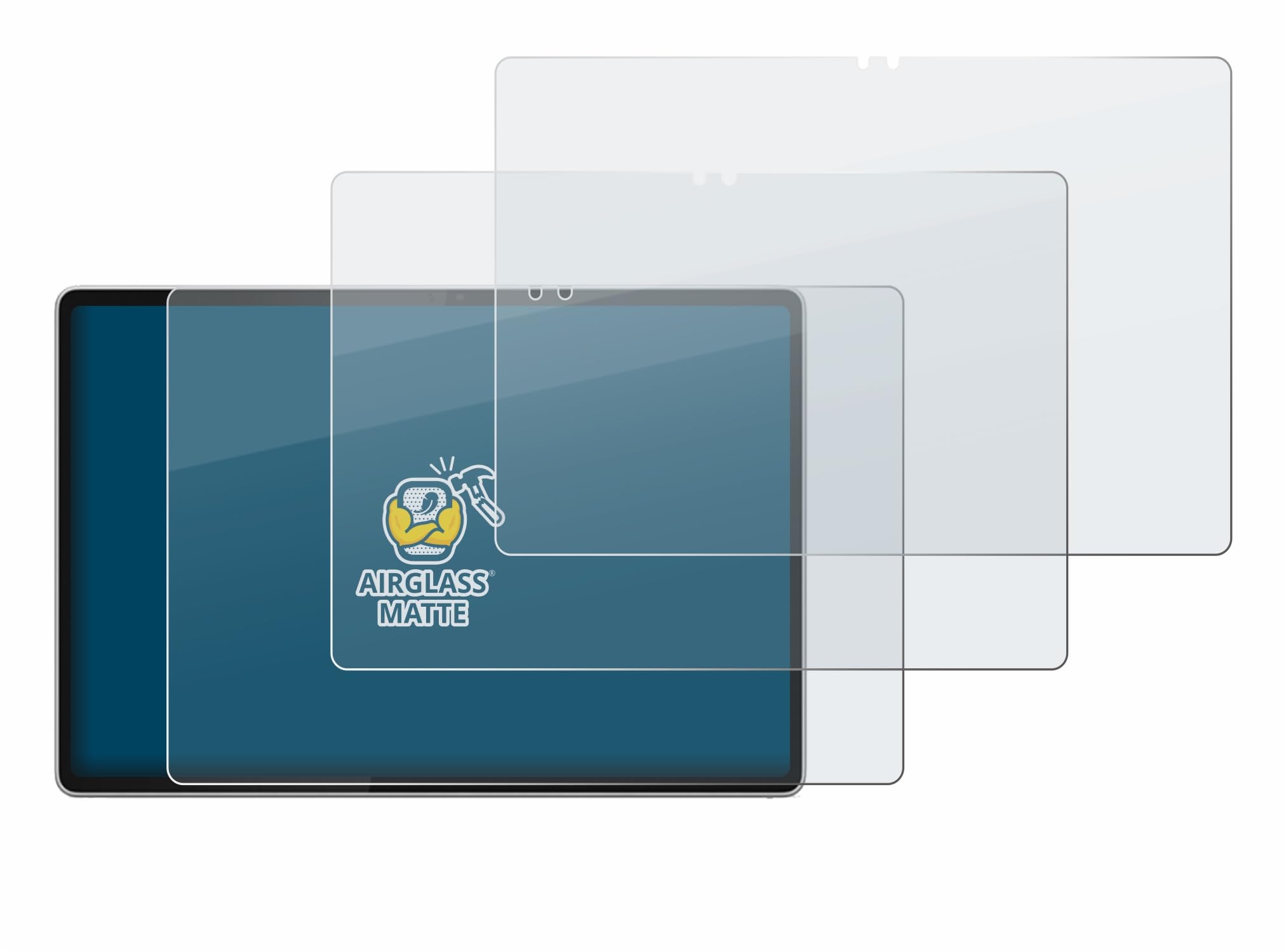brotect 3 Pezzi Pellicola Vetro per Lenovo Tab Plus Gen 2 | Opaca Protezione Schermo Made in Germany, Anti-Riflesso Durezza 9H Anti-Graffio