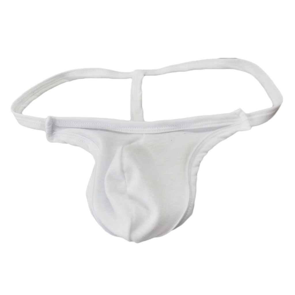 Men's Low Rise G-String T-Back Underwear Thong Briefs White-image-45