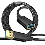 iJiZuo USB 3.0 Verlängerung 2M Kabel, USB A Stecker auf USB 3.0 Verlängerungskabel, 5Gbps Superschnelle mit Vergoldeten Kontakte für Laptop, Desktop, Drucker, Kamera, Flash Drive, Scanner