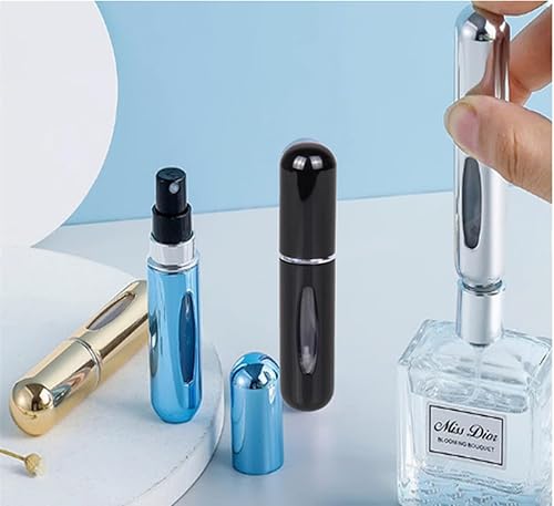 Miniatura 4 de Atomizador de perfume recargable de 0.2 fl oz botella de spray portátil de niebla fina (platanegrooro) - Contenedor de cosméticos de viaje a prueba