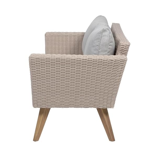 Vittoria Lounge-Set Rattan Braun mit grauen Auflagen