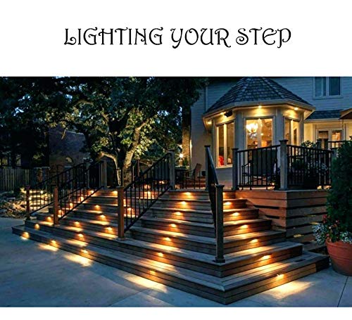 Solar Step Lights Outdoor, Waterproof LED Solar Deck Lights for Stairs, Patio, Fence, Walkways - Auto On/Off 4 Pack (Warm Light) - Thumbnail 3