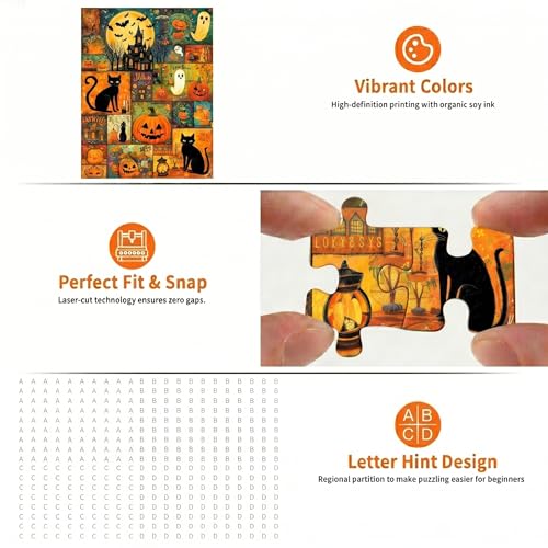 1000 Piece Puzzle for Adults, Halloween Themed Collage - image 3