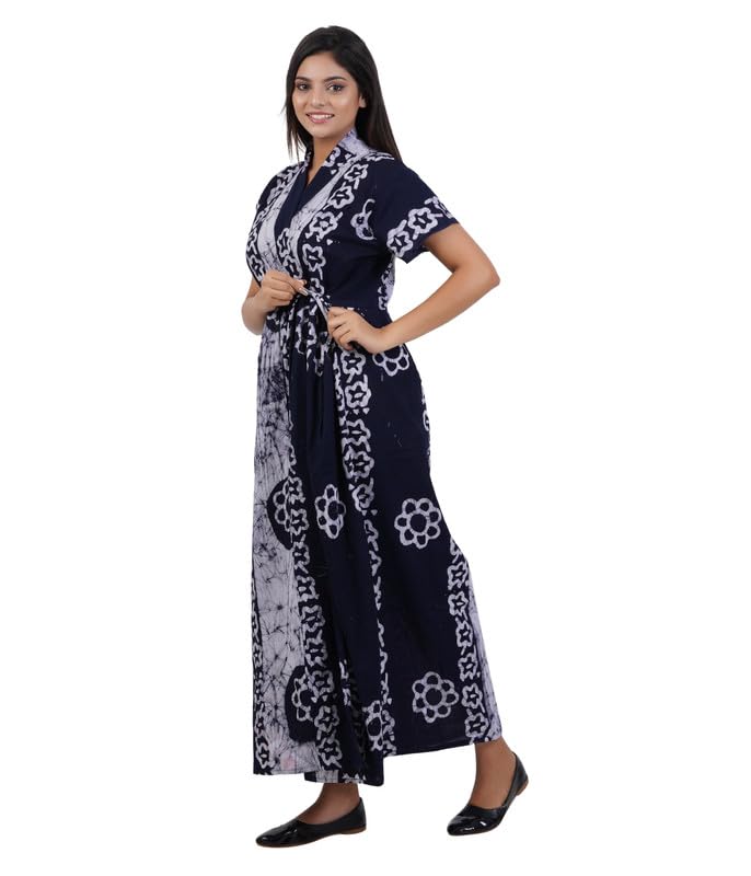 Image of MENMAII Housecoat /Bathrobe[L-4XL] - Full Open Multipurpose Night Gown -a Kind of Adaptive Clothing with Pocket for Women |Full /Calf Length Cotton