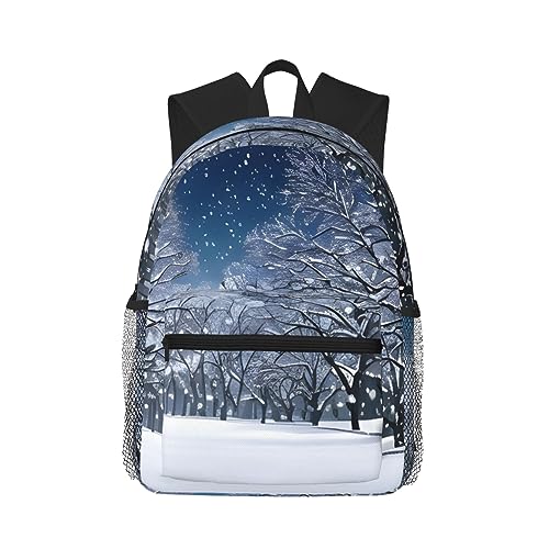 Sac à dos d'hiver noir unisexe léger doté de poches pratiques et compartiments fonctionnels