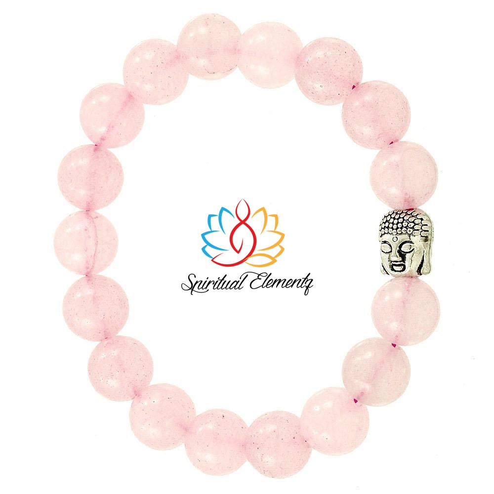 spiritualelementzSpiritual Elementz Reiki Charged Gift Natural Gemstone (7-8 mm) Rose Quartz Gemstone Bracelet (21-24 Beads) Unisex for Healing (Stone of love and energy)