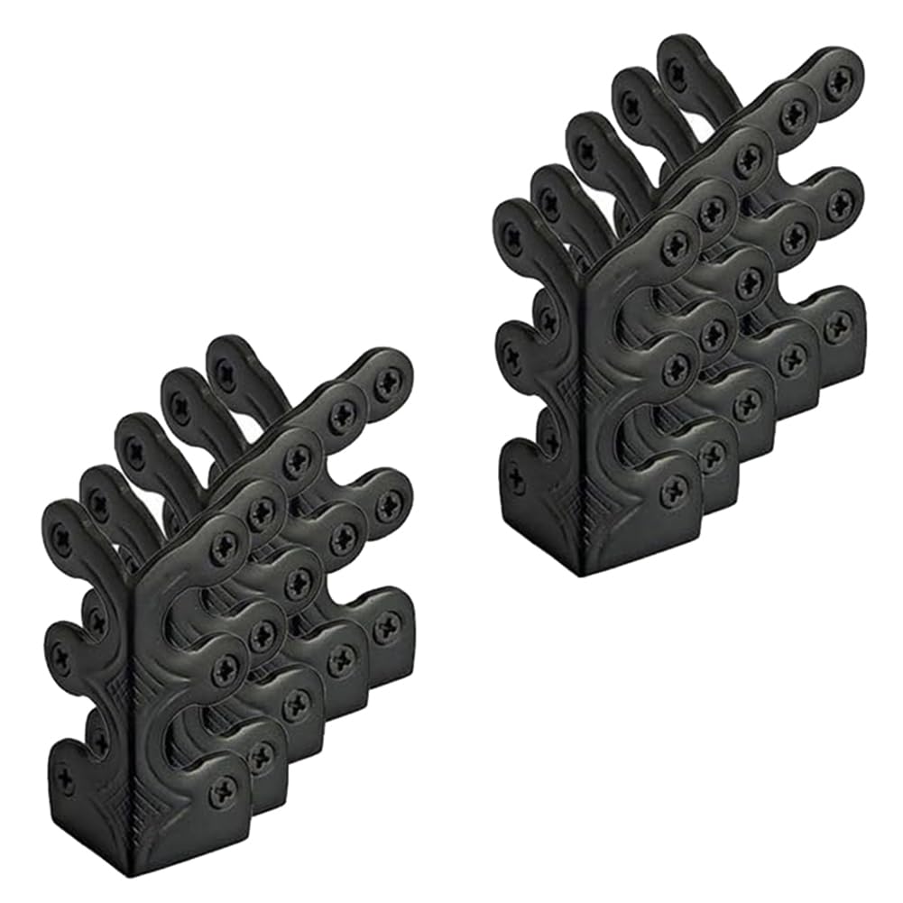 Tuesoa Black 10Pc Skiffers Baseboard Corner Protectors,Solid Brass Skirting Board Protectors,Baseboard Corner Protectors