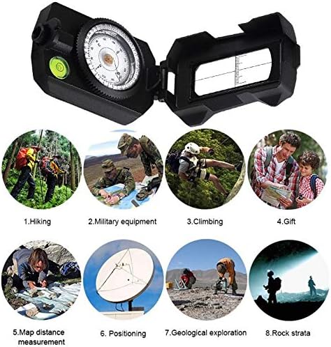 Compass Magnetic Waterproof Hand Professional Compass for Camping Sailing Navigation Hiking Multi-Functional