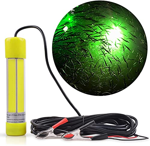 集魚灯 led水中集魚灯 集魚ライト 20W 12v 24v兼用 高光度120LEDs搭載 6M電源コード 収納ポーチ付 グリーン 1枚目