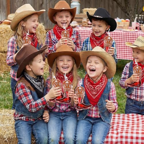 Jingmore Cowboy Boot Drink Pouches with Straw, 6oz, Brown, 50 Set by Jingmore - Used condition - Image 4