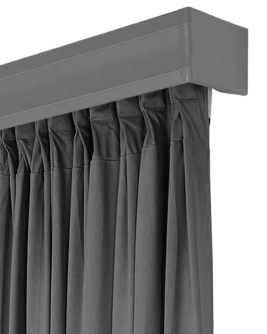 Double Track Curtain, 3-in-1 Ceiling Curtain Track White Double Rail Room Divider Concealment Box 1-3.8m(Wall Mount,3.4m/11.2ft)