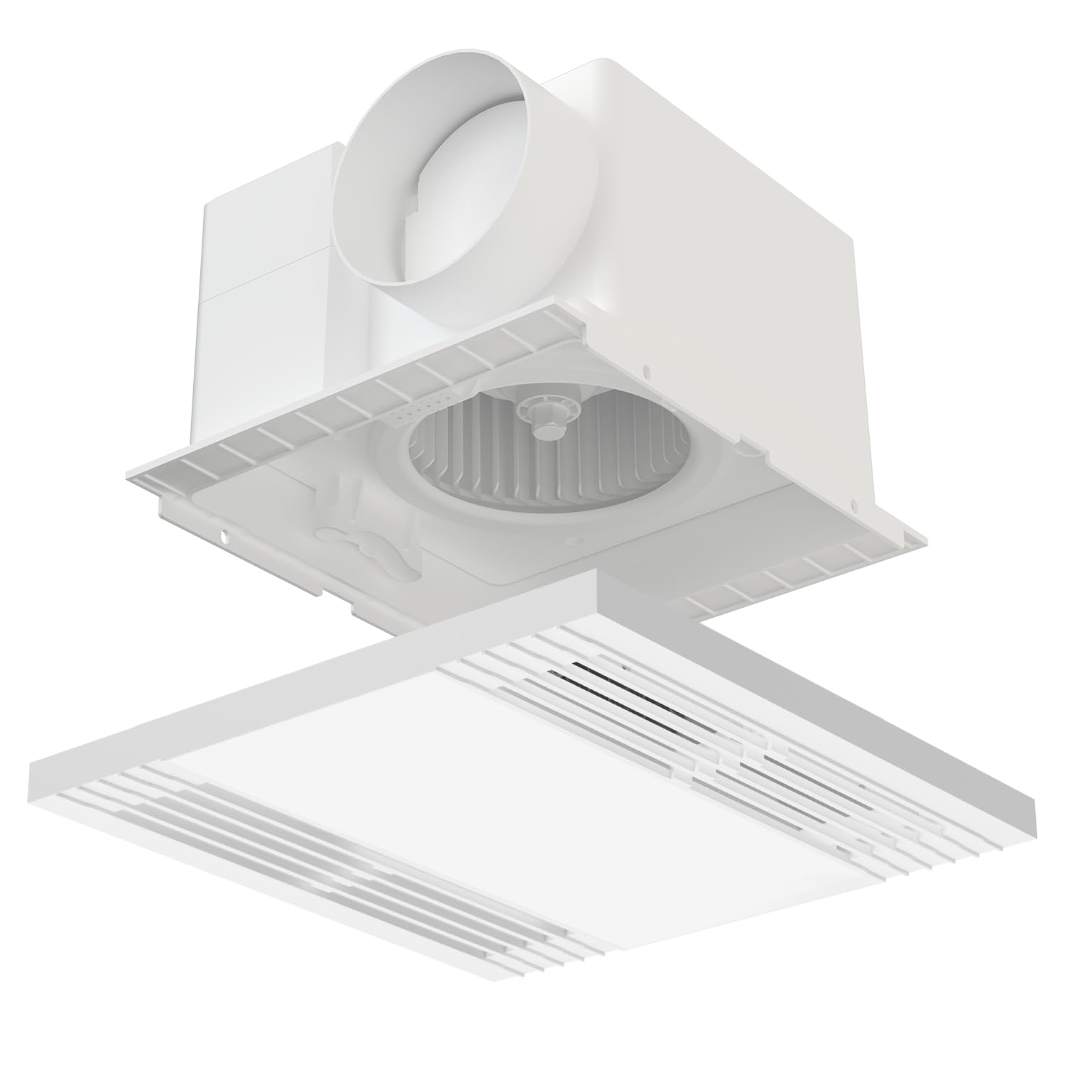 Photo 1 of VntSmt Bathroom Exhaust Fan with LED Light & Humidity Sensor, 9.8" Panel 8.58" Mount, 120 CFM 1.0 Sone, Auto Speed, 4" Duct Ceiling Vent Fan for Bathroom Home (Grille Style)