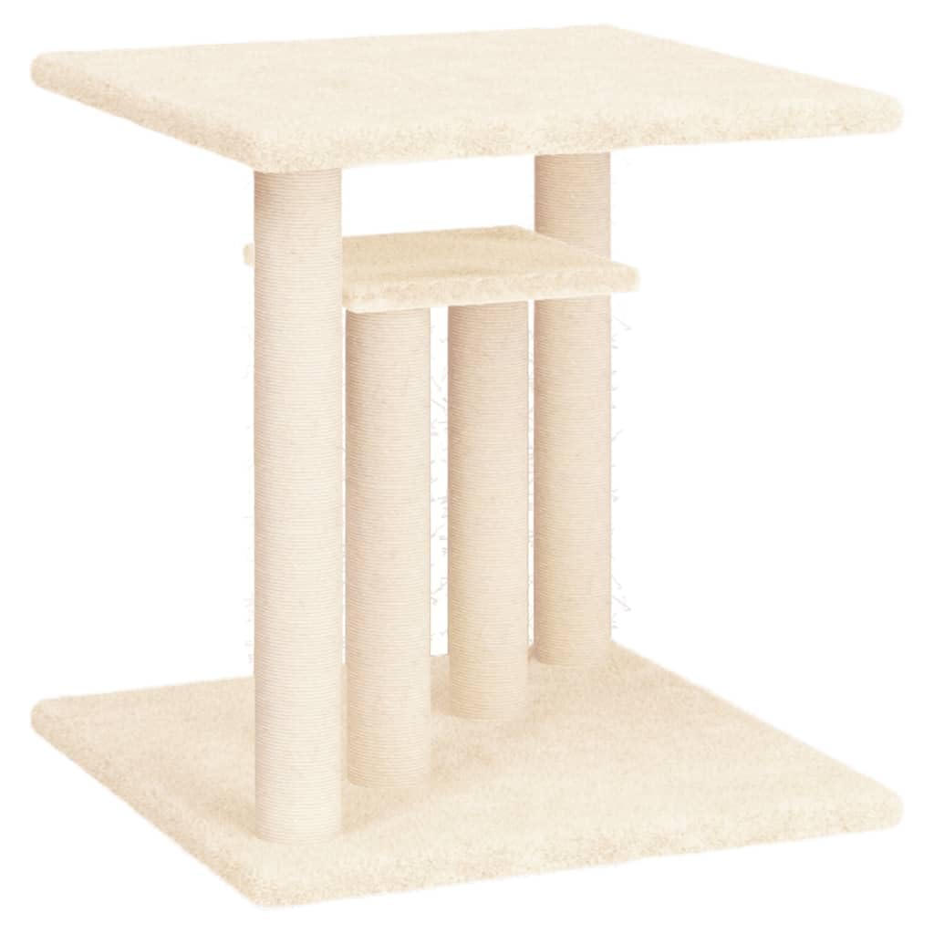 ShGaxin Słupki do drapania dla kota z kremowymi platformami 50 cm drapak dla kota, drapak dla kota, akcesoria dla kotów, wieża dla kotów, rozrusznik dla kotów, domek dla kota