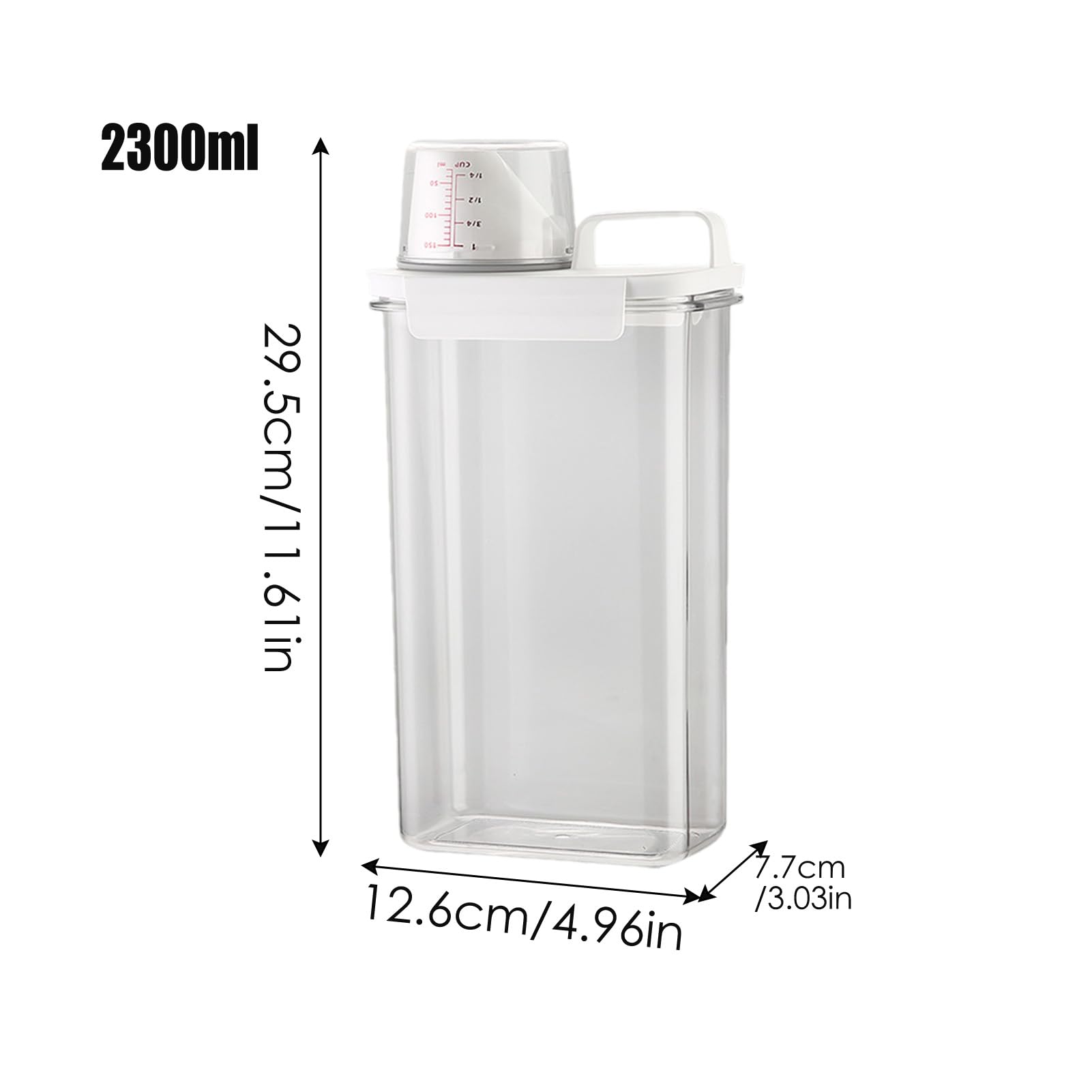 Contenitore per detersivo in polvere per bucato, dispenser ammorbidente, con manico misurino per proteggere dall'umidità, per perline che migliorano il profumo/piccole particelle solide/liquidi (L)