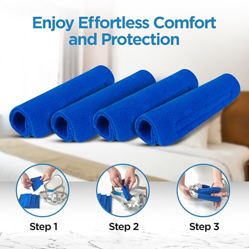 Image of resplabs CPAP Strap Covers | Compatible with Most Full Face and Nasal CPAP Mask Headgear | Universal | 4 Pack