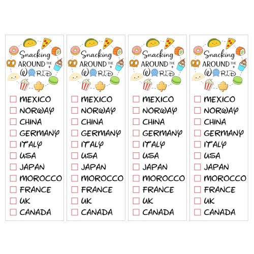 4 Pack Snacking Around the World Temporary Tattoo