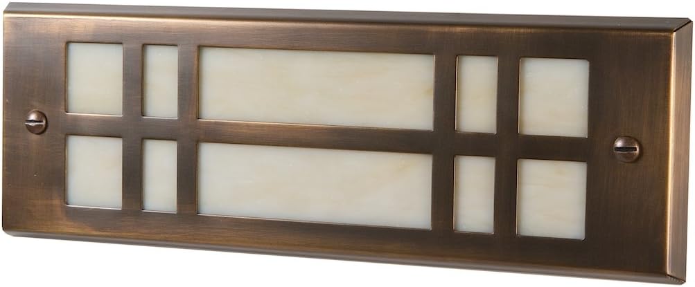 Highpoint Deck Lighting HP-772R-MBR Red Rocks 12-Volt Artistic Brick Recessed Outdoor Deck and Step Light Fixture, Antique Brass