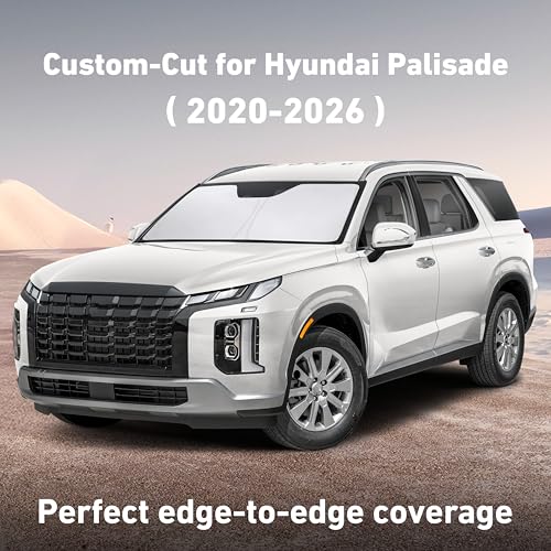 Image of EcoNour Windshield Sunshade Compatible for Hyundai Palisade 2020-2024 2025 2026, Sun Visor for Front Windshield & Window Sun Shade Cover, UV Heat Blocker & Protector, Car Accessories