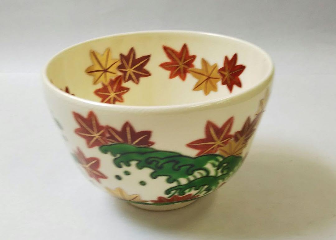 Amazon.co.jp: 茶道具 茶碗 仁清 色絵 竜田川 京焼 上山善峰 : おもちゃ
