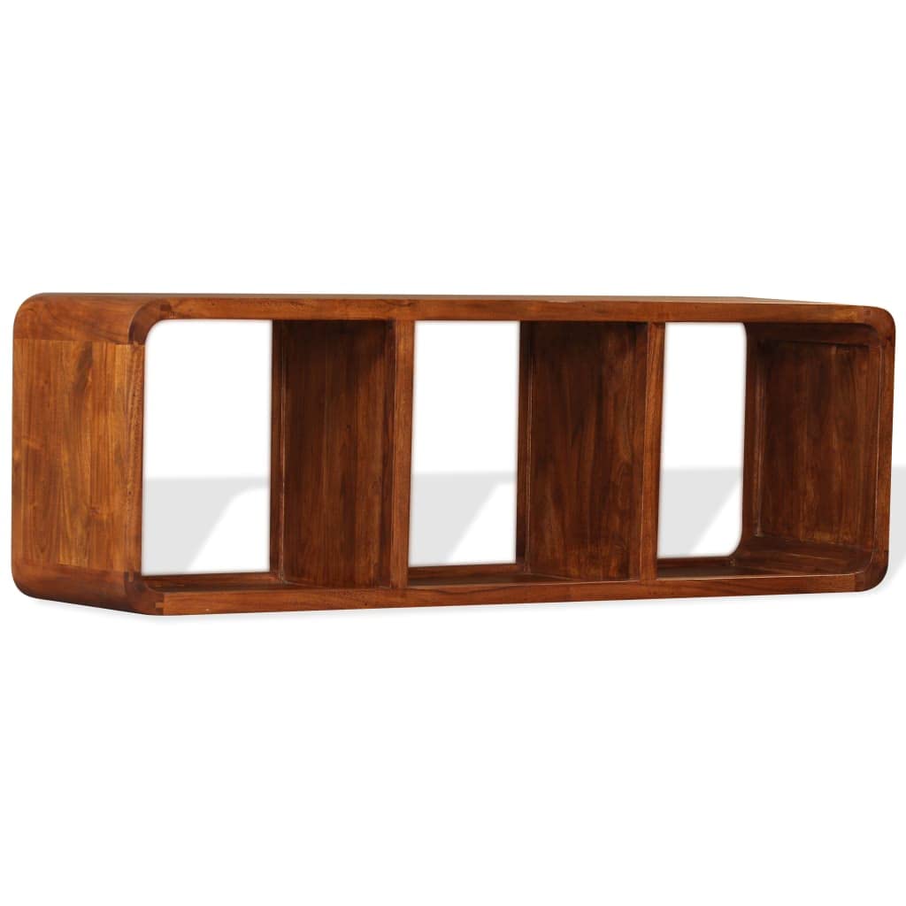 Mobile basso per TV in legno di acacia massiccio, 120 x 30 x 40