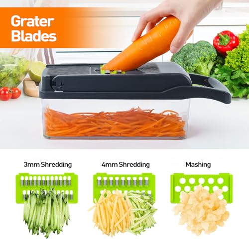 APSARAS USA Pro 15 in1 Vegetable Chopper, Food Chopper with Container, Veggie Cutter & Spiralizer for Onion Salad, Slicer&Spiralizer(Home Essential Gadget&Kitchen) 1.5L - Image 5