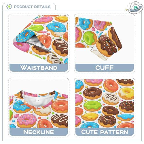 Wudan Cartoon Donuts Big Boys Hooded Sweatshirt Crewneck Outerwear for Kids3