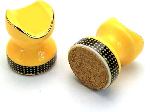 2 soportes para ceniceros de cigarros, soporte de cerámica portátil, los mejores accesorios para cigarros y amantes de los cigarrillos (amarillo)