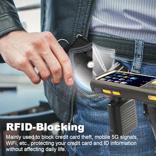Image of Minimalist RFID Wallet with Lanyard, Multi-functional ID Case with 2 Zipper Pockets and Key Chain for Men and Women, Tactical Badge Pouch Cards Holder, Coin Purse for Travel Sports - Two-Tone