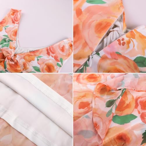 Image of GRACE KARIN Women's Summer Sleeveless Floral Maxi Dress V Neck Formal Wedding Guest Dress A Line Beach Vacation Clothes