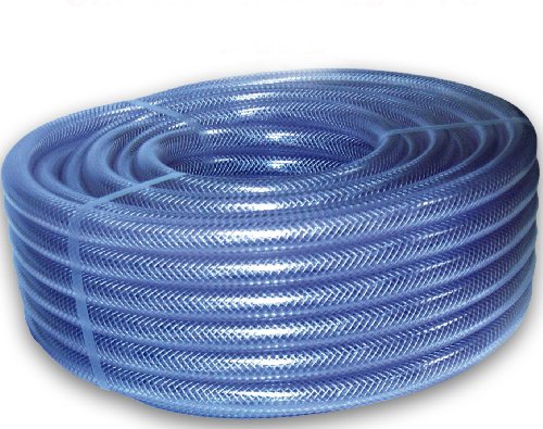 25mm (1") Clear Braided PVC Hose Pipe - 30m Length - Heavy Duty, Water, Airline, Compressor, Food Grade