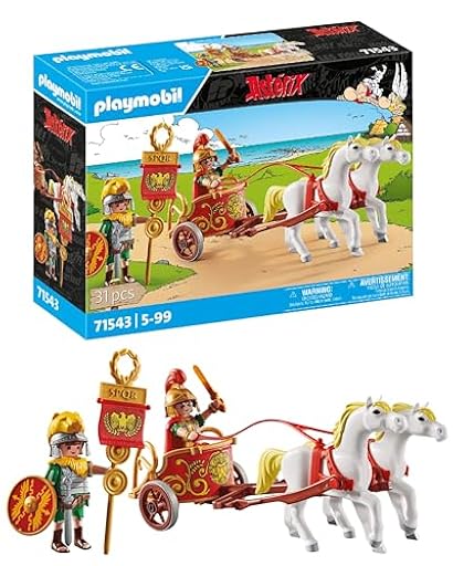 PLAYMOBIL Asterix 71543 Cuadriga Romana, Viaje a través de la Tierra, Incluyendo Cascos, brazaletes y Capa Removibles, detallados Juguetes para niños a Partir de 5 años | Ya disponible en tu tienda friki favorita! En mundofriki.es!