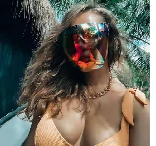 Oversized Full Face Sunglasses - Fashionable Sun Protection Polarized Face Shield,Beach, Outdoor Activities3