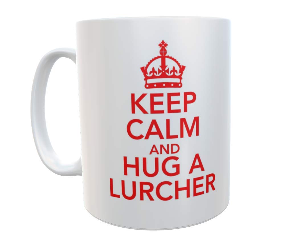Decalarama Lurcher Dog Mug Gift - Keep Calm and Hug A Lurcher - Nice Fun Cute Novelty Cup Present