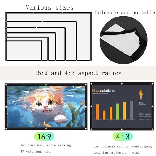 Pantalla de proyección 150 pulgadas 4:3 para cine en casa miniatura 6