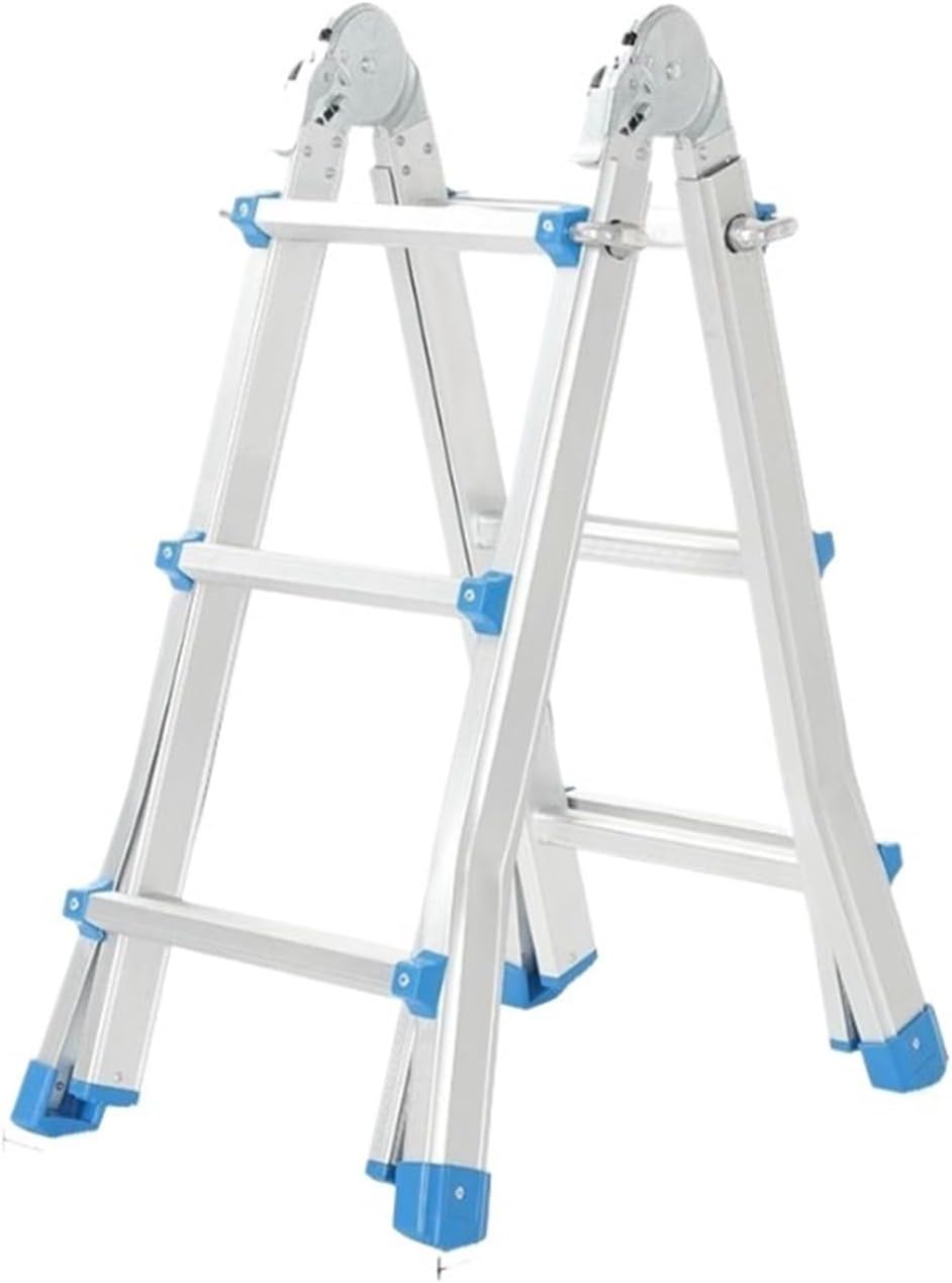 attic ladders Aluminum Attic Ladder Muti Position Frame Folding Ladder Flared Leg Design, for Home Indoor Outdoor Roof(3 Steps)