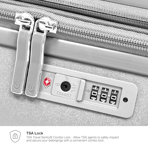 Traveler's Choice Elm Expandable Spinner Luggage Set, Matte Silver, 29" Large Checked4