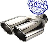 duplex auspuff audi a4 b8 -Benötigte Zeit  EDELSTAHL Auspuff Blende massiv DUPLEX Endrohr Tuning UNIVERSAL oval H3011