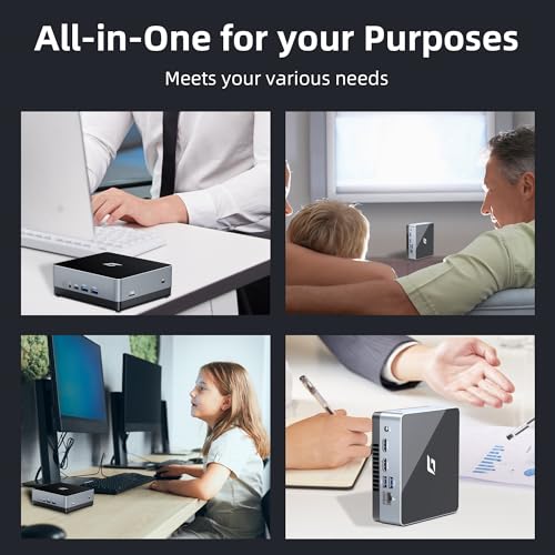 Image of Small Desktop Computer Intel N5095A Quad-Core(Beat N5105) Up to 2.9Ghz, Micro PC 4GB RAM 128GB PCIe SSD, Tiny PC Supports 4K Dual Display, WiFi, BT, RJ45, USB, VESA for Home Office School