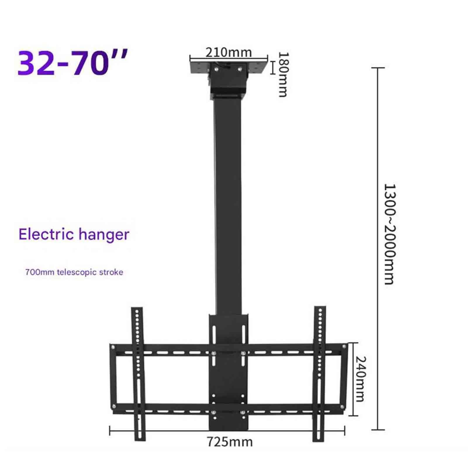 Soporte Telescópico Motorizado De Tres Secciones Para TV: Elevador Eléctrico Para TV Con Control Remoto Y Función De Memoria, Para Televisores De 26 A 75 Pulgadas Hasta 60 Kg/132 ​​lbs(1300-2000mm)