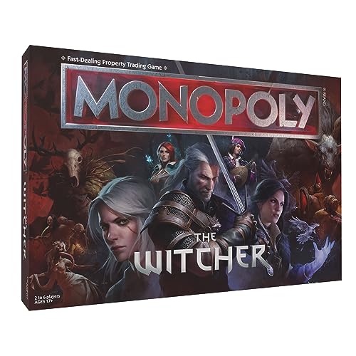 Monopoly The Witcher | Play as Crystal Skull Flaming Book Kaer Morhen Lute and More | Officially Licensed Collectible Game Based On Popular Video Game Franchise