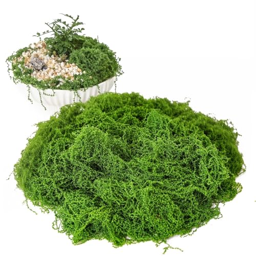 Fake Green Moss for Potted Plants Indoor,28.2oz Artificial Moss for DIY Crafts, Decorative Faux Grass for Planters, Model Making,Table Centerpieces,Walls, Wedding, Terrariums, Fairy Garden Accessories