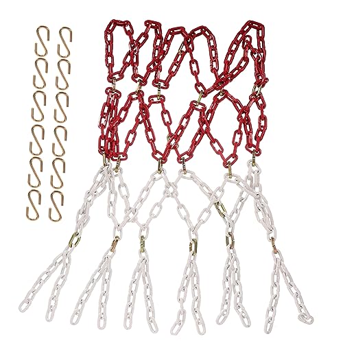 POPETPOP Heavy Duty Chain Basketball Net Durable Replacement for Hoops Easy Installation for Physical Education Recreation Compatible with Standard Goals Space Saving Design
