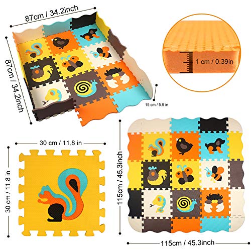 Stillcool Baby Play Mat With Fence 0.39 Inch Thick Interlocking Foam Floor Tiles Kids Puzzle Mat Baby Crawling Mat #TOP6