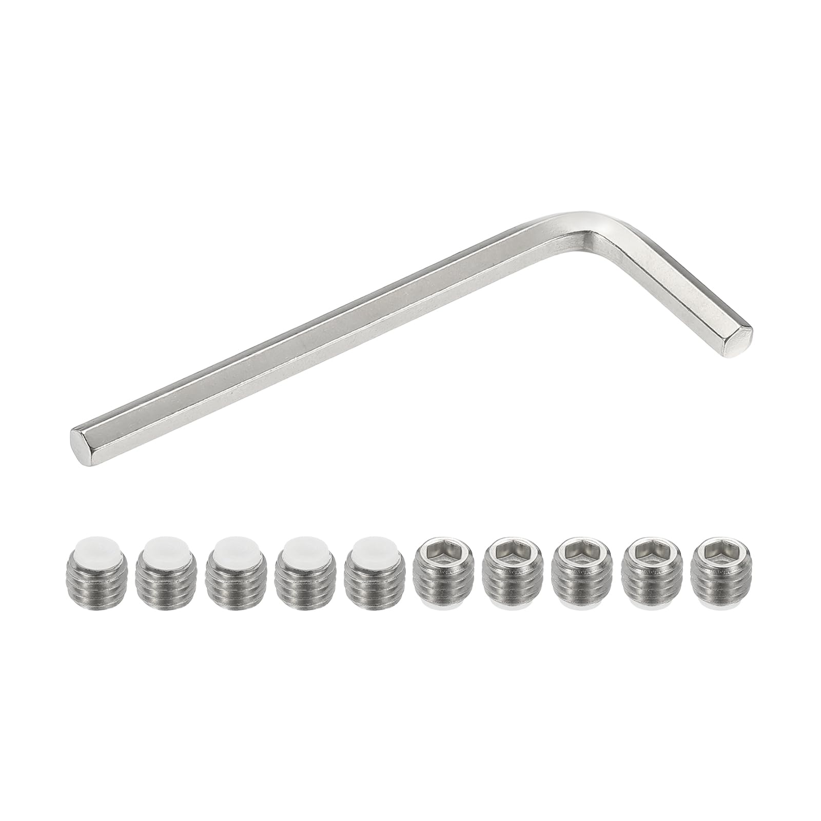 PATIKIL M10x8mm Nylon Tip Grub Screw