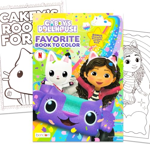 DreamWorks Gabbys Dollhouse Coloring and Activity Book Set - 32 Cartoon Coloring Pages Activity Sheets Game Puzzles More | Gabbys Dollhouse Coloring Book for Girls Kids