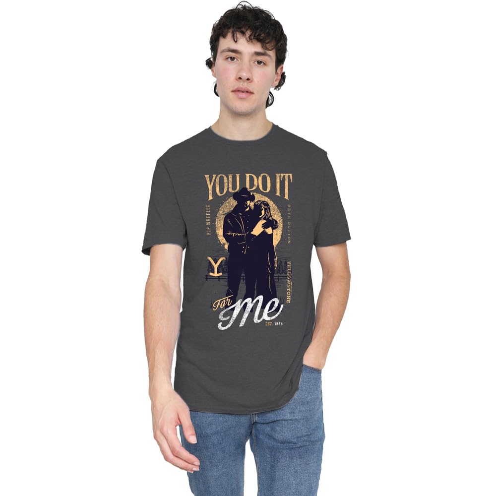 Men's Grey Other Yellowstone Rip Beth You Do It For Me T-Shirt-Char in Size XL, Sports Direct