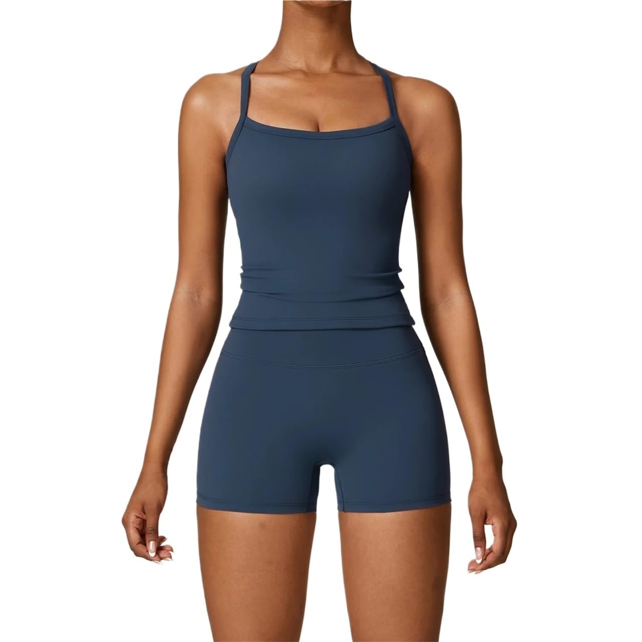 Conjunto de yoga para mujer Conjunto de Yoga sin costuras for mujer, ropa deportiva entrenamiento, gimnasio, Top corto manga larga y cintura alta, 2 uds