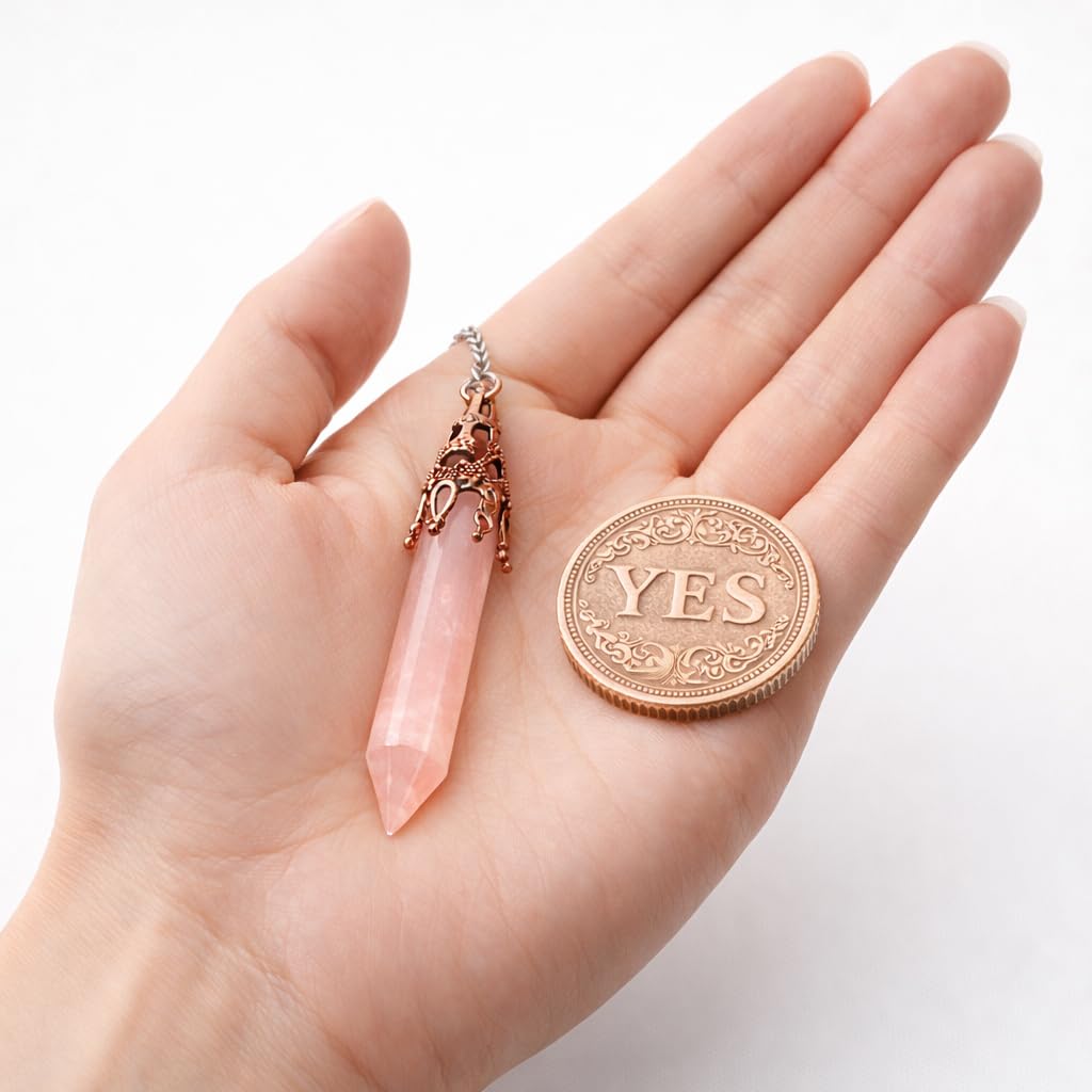 kcrygogo Metaphysical Pendulum Chart Mat with Crystal Pendulum Meditation Tool and Yes or NO Coin,Healing Stone Energy Generator for Divination, Protection,A Mystic Energy Gift