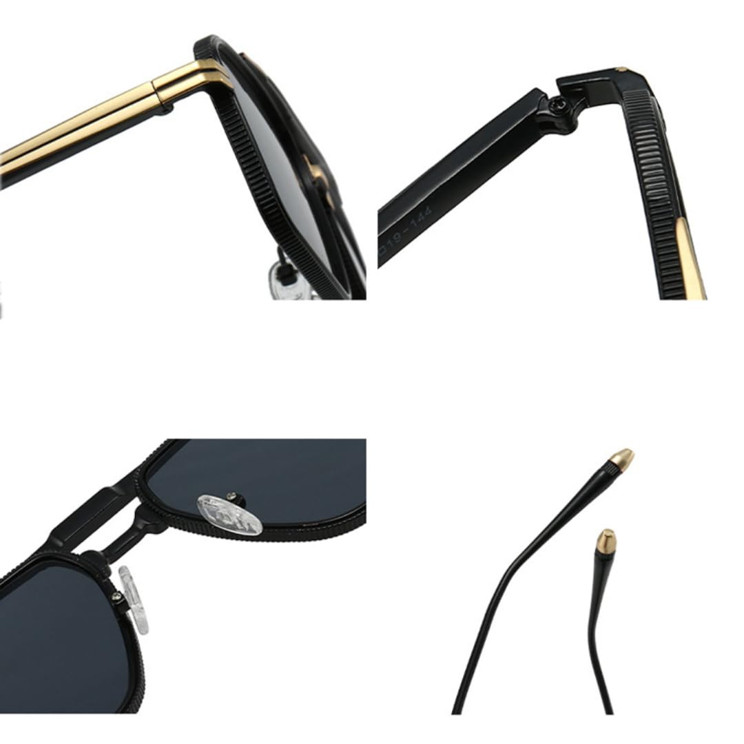 Luxus-Sonnenbrille mit Metall-Doppelsteg für Herren, modische Farbverlauf-Sonnenbrille für Damen, UV400-Schutz, klare Gläser